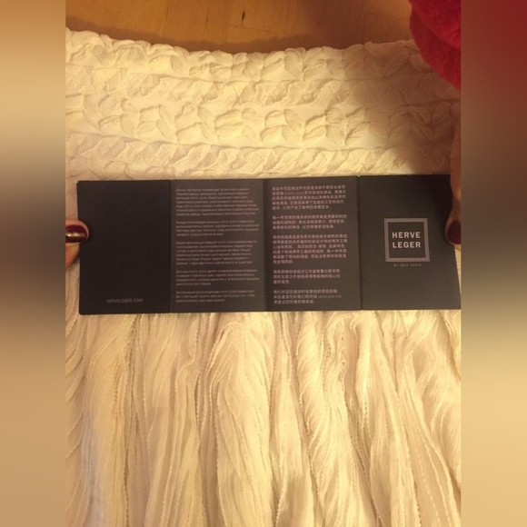 Vintage Hervé Leger Off White/White Ruffled Chiffon - Picture 7 of 9